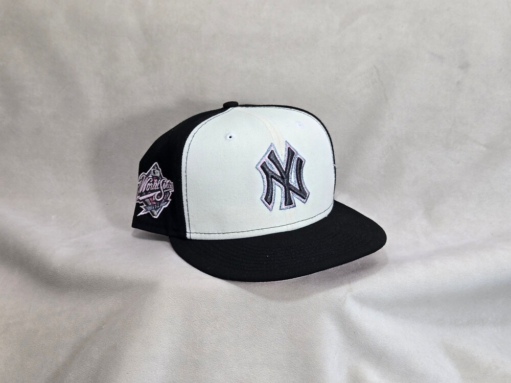 New Era 59FIFTY New York Yankees World Series Fitted Hat Size 7 5/8 Pink UV